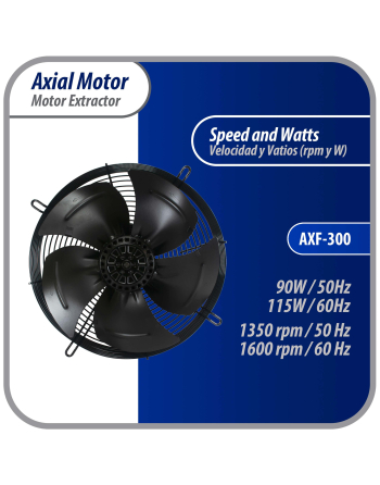 Appli Parts Axial Fan Motor Guard Mounted 11-3/4in (300mm) Fan Blade 220V/1Ph/50-60Hz 115W 1600rpm Universal replacement for Cold Room Evaporators and Condensing Units Work Temp -22F To 140F AXF-300

