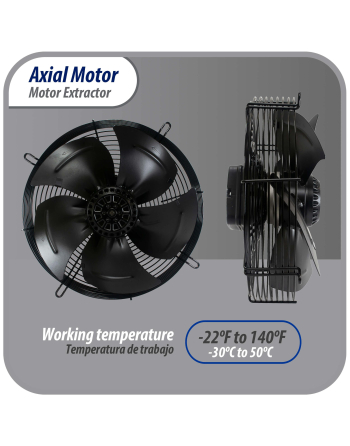 Appli Parts Axial Fan Motor Guard Mounted 11-3/4in (300mm) Fan Blade 220V/1Ph/50-60Hz 115W 1600rpm Universal replacement for Cold Room Evaporators and Condensing Units Work Temp -22F To 140F AXF-300
