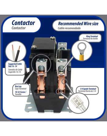 Appli Parts APAC-1S4024 Heavy Duty 1 Pole with Shunt Contactor 40 Amp 24 Volt Coil Replacement for ac Compressor and Electrical Applications UL 476929 