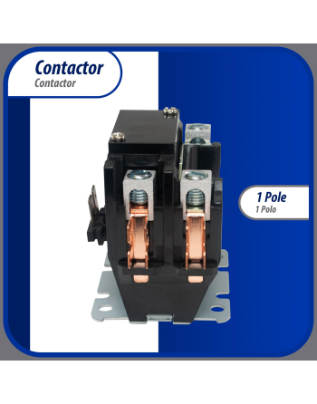 Appli Parts APAC-1S4024 Heavy Duty 1 Pole with Shunt Contactor 40 Amp 24 Volt Coil Replacement for ac Compressor and Electrical Applications UL 476929 