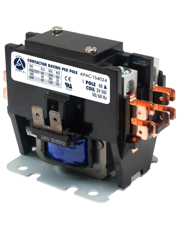 Appli Parts APAC-1S4024 Heavy Duty 1 Pole with Shunt Contactor 40 Amp 24 Volt Coil Replacement for ac Compressor and Electrical Applications UL 476929 