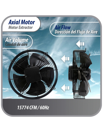 Appli Parts Axial Fan Motor Guard Mounted 31-1/2in (800mm) Fan Blade 220-440V/3Ph/50-60Hz 2200W 1050rpm Replacement for Cold Room Evaporators and Condensing Units Work Temp -22F to 140F AXF-800-4
