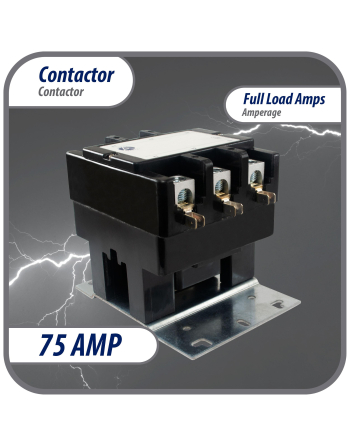 Appli Parts APAC-375240 Heavy Duty 3 Poles Contactor 75 Amp 240 Volts Coil Replacement for ac Compressor and Electrical Applications UL Certified 476929
