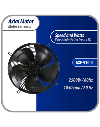 Appli Parts Axial Fan Motor Guard Mounted 35-7/8in (910mm) Fan Blade 220-440V/3Ph/50-60Hz 2500W 1050rpm Replacement for Cold Room Evaporators and Condensing Units Work Temp -22F to 140F AXF-910-4