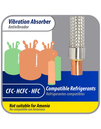 Appli Parts Vibration Absorber eliminator with 5/8 in sweat connections 9-3/4 in Long 450psi max working and 3,265psi burst pressure APVE-58