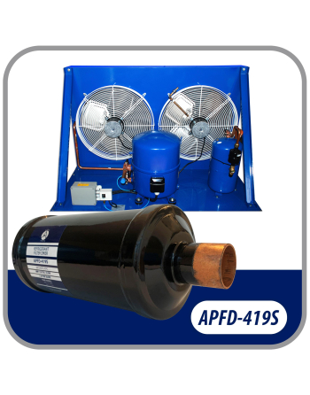 Appli Parts liquid line refrigerant ac filter dryer hvac refrigeration 419S 1-1/8 in ODF Sweat connection universal unidirectional 10-1/2 in long 3-3/4 in wide APFD-419S
