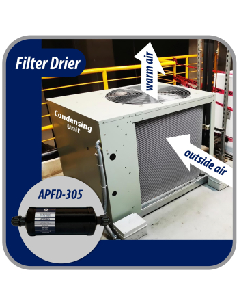 Appli Parts liquid line refrigerant ac filter dryer hvac refrigeration 305 5/8 in SAE Flare connection universal unidirectional 10-1/2 in long 3-1/4 in wide APFD-305

