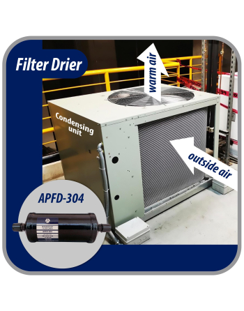 Appli Parts liquid line refrigerant ac filter dryer hvac refrigeration 304 1/2 in SAE Flare connection universal unidirectional 10-1/2 in long 3-1/4 in wide APFD-304

