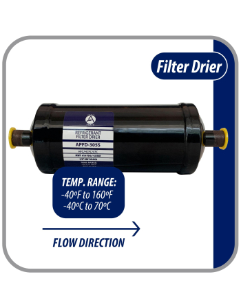 Appli Parts liquid line refrigerant ac filter dryer hvac refrigeration 305S 5/8 in ODF Sweat connection universal unidirectional 10 in long 3-1/4 in wide APFD-305S
