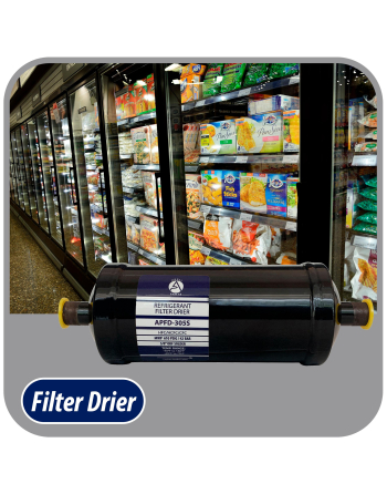 Appli Parts liquid line refrigerant ac filter dryer hvac refrigeration 305S 5/8 in ODF Sweat connection universal unidirectional 10 in long 3-1/4 in wide APFD-305S
