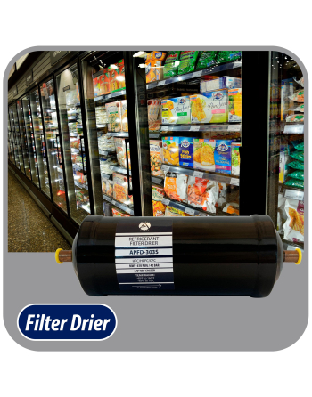 Appli Parts liquid line refrigerant ac filter dryer hvac refrigeration 303S 3/8 in ODF Sweat connection universal unidirectional 9 in long 3 in wide APFD-303S
