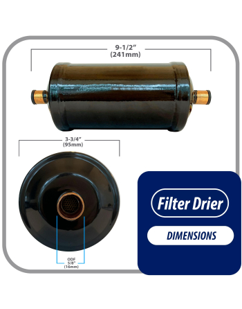 Appli Parts liquid line refrigerant ac filter dryer hvac refrigeration 415S 5/8 in ODF Sweat connection universal unidirectional 9-1/2 in long 3-3/4 in wide APFD-415S


