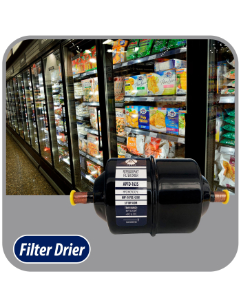 Appli Parts liquid line refrigerant ac filter dryer hvac refrigeration 163S 3/8 in ODF Sweat connection universal unidirectional 7 in long 3 in wide APFD-163S
