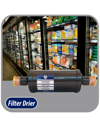 Appli Parts liquid line refrigerant ac filter dryer hvac refrigeration 309S 1-1/8 in ODF Sweat connection universal unidirectional 11 in long 3 in wide APFD-309S

