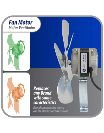 Appli Parts refrigeration condenser motor 18W 115V 60Hz 1.10A 1450rpm includes base and 10in aluminum Fan Blade CCW shaft end Universal fit APFM-181E
