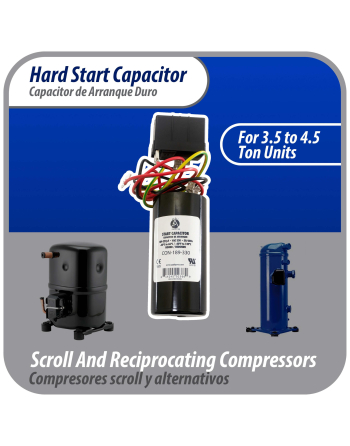 Appli Parts Hard Start kit for air conditioner includes Capacitor 189-227MFD 330V and Potential Relay for 3.5-4.5 Ton air Conditioner scroll and reciprocating compressors 208-265 Volts 1Ph APHS-2
