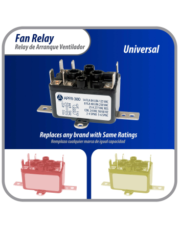 90-380 Appli Parts Heavy Duty Switching Fan Relay 24 VAC Coil SP Normally Open an SP Normally Closed AC and heating Furnace blower relay Universal fit multi position bracket APFR-380
