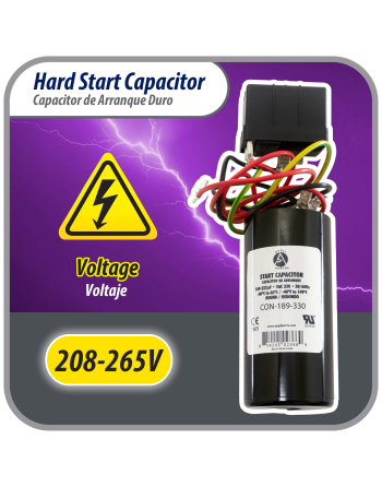 Appli Parts Hard Start kit for air conditioner includes Capacitor 189-227MFD 330V and Potential Relay for 3.5-4.5 Ton air Conditioner scroll and reciprocating compressors 208-265 Volts 1Ph APHS-2
