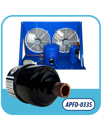 Appli Parts liquid line refrigerant ac filter dryer hvac refrigeration 033S 3/8 in ODF sweat solder connection universal unidirectional 4-1/2 in long 1-3/4 in wide APFD-033S


