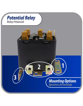 Appli Parts Potential Relay 062 Coil Voltage 395V Min Pick up 180V Max Pick up 195V Max Drop Out 100V 50/60 Hz Universal replacement for HVAC and Refrigeration units APPR-062
