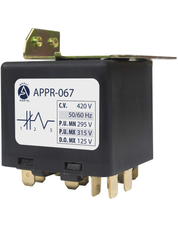 Appli Parts Potential Relay 067 Coil Voltage 420V Min Pick up 295V Max Pick up 315V Max Drop Out 125V 50/60 Hz Universal replacement for HVAC and Refrigeration units APPR-067