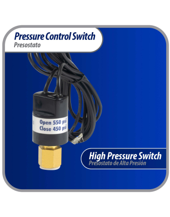 Appli Parts Pressure control switch Hi Open 550 psi Close 450 psi 39-3/8in cable SPST 1/4in female connection Automatic Reset universal air conditioning applications APPS-550450