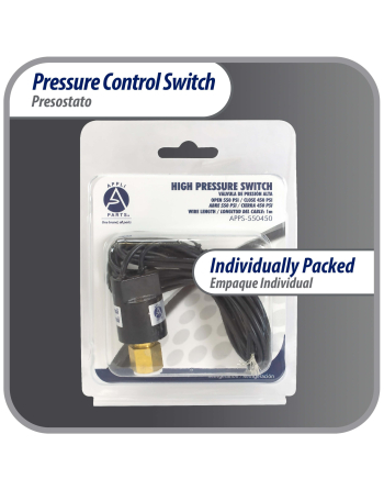 Appli Parts Pressure control switch Hi Open 550 psi Close 450 psi 39-3/8in cable SPST 1/4in female connection Automatic Reset universal air conditioning applications APPS-550450