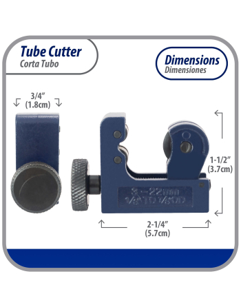 Appli Parts Mini Tube Cutter for Copper, Aluminum, steel, PVC and other soft metal pipe from 1/8 in to 7/8 in (3-22mm) for Professionals and DIY applications APT-TC128