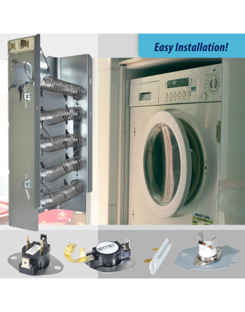 279838 Appli Parts dryer Heater Element 279838KAP KIT: 279838 dryer heating element, 3977767 thermostat, 3387134 thermostat, 3392519 thermal fuse, 3977393 thermal fuse replacements
