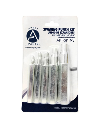 Swaging Punch Kit 1/4-5/16-3/8-1/2-5/8 Appli Parts Apt-Sp193
Ref. Exp-1931