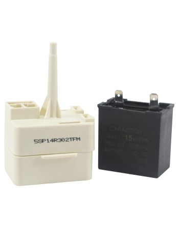 W10613606 Appli Parts Refrigerator Compressor Start Relay and 15 mfd 250VAC Capacitor replacement for multiple models including Whirlpool Kenmore Amana W10416065 PS8746522 67003186