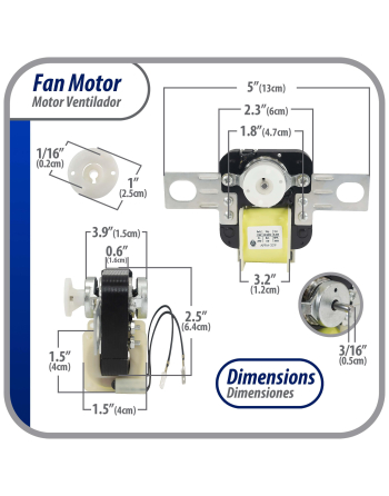 Appli Parts universal Fan Motor 329 replacement intended for refrigerator evaporator 120V 50/60Hz 20W Clockwise Rotation 3000rpm blade not included APFM-329