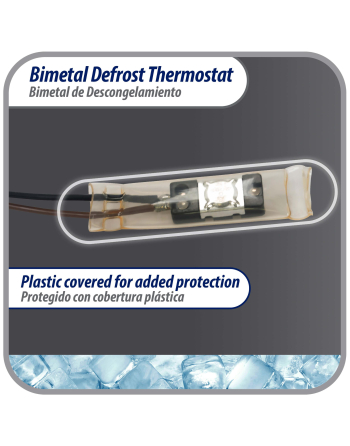 Appli Parts Bimetal Thermostat Asian Type 2 Wire Open 55F and Close 32F, with brown and black wires, Model APBT-S2013 Reference BIM-2013 / Thermodisc