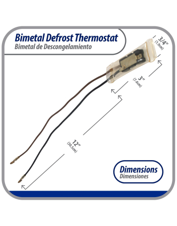 Appli Parts Bimetal Thermostat Asian Type 2 Wire Open 55F and Close 32F, with brown and black wires, Model APBT-S2013 Reference BIM-2013 / Thermodisc