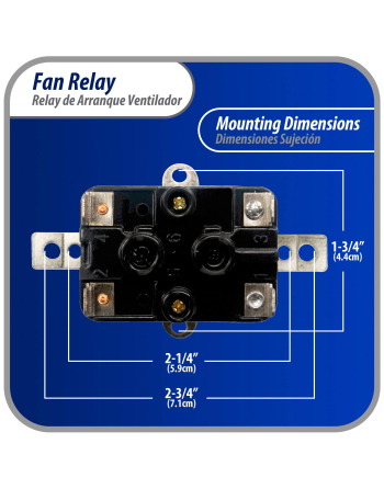 90-290 Appli Parts Heavy Duty Switching Fan Relay 24 VAC Coil SPST Normally Open AC and heating Furnace blower relay Universal fit multi position bracket APFR-290
