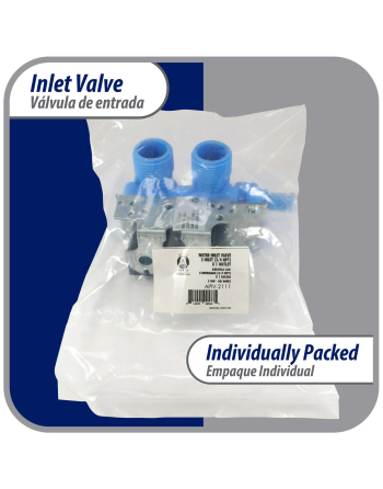 WH13X81 Appli Parts inlet water valve for washing machine 2 x 3/4 NPT Inlet 1 x 1/2 Outlet 110-120V 50/60Hz Universal replacement for General Electric and other brands APIV-2111