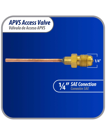 Appli Parts Access Schrader Valve 1/4 SAE x 1/8 OD x 2 inch Copper Stem with Valve Core and Cap with gasket and core remover for AC and refrigeration systems APVS-14182