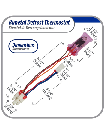 Appli Parts Bimetal Thermostat Asian Type 3 Wire Open 54F Close 23F Fuse 162F Orange / Red / Brown, Model APBT-S2008FP Reference BIM-2008 / Thermodisc