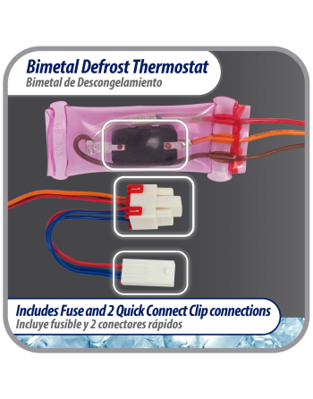 Appli Parts Bimetal Thermostat Asian Type 3 Wire Open 54F Close 23F Fuse 162F Orange / Red / Brown, Model APBT-S2008FP Reference BIM-2008 / Thermodisc