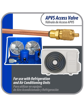 Appli Parts Access Schrader Valve 1/4 SAE x 3/16 OD x 2 inch Copper Stem with Valve Core and Cap with gasket and core remover for AC and refrigeration systems APVS-143162