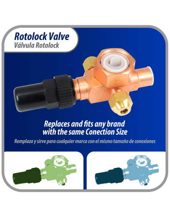 Appli Parts Rotolock Valve V06 1 in x 1/2 in ODF solder connection Universal replacement valve will work for refrigeration and air conditioning systems APRV-VA06