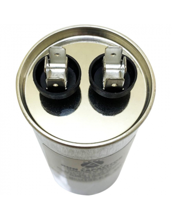 Appli Parts Run Capacitor for ac 50 Mfd uF (microfarads) 370 VAC or 450 VAC CBB65 Round Universal fit for hvac and other applications 4-3/4 in High 2 in Wide CON-50-450