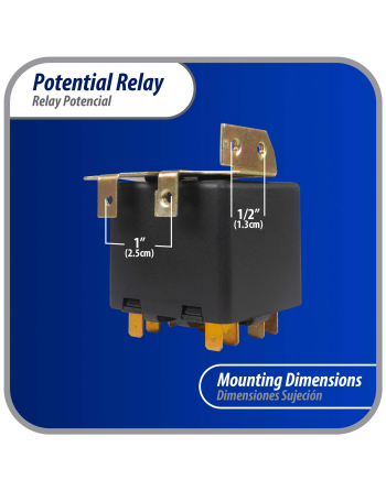Appli Parts Potential Relay 066 Coil Voltage 395V Min Pick up 215V Max Pick up 225V Max Drop Out 120V 50/60 Hz Universal replacement for HVAC and Refrigeration units APPR-066