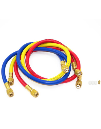 Appli Parts Refrigerant hoses for use with HVAC Manifold gauges 60in Long 1/4in SAE for R22/R134 600-3000psi for Charging servicing refrigeration systems APMG-H60630