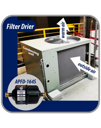 Appli Parts liquid line refrigerant ac filter dryer hvac refrigeration 164S 1/2 in ODF Sweat connection universal unidirectional 7 in long 3 in wide APFD-164S

