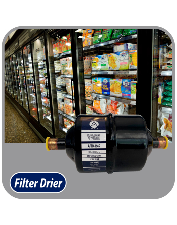 Appli Parts liquid line refrigerant ac filter dryer hvac refrigeration 164S 1/2 in ODF Sweat connection universal unidirectional 7 in long 3 in wide APFD-164S

