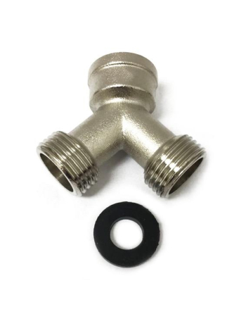 Appli Parts Inlet Hose Mixer Connector Y Type with Gasket 1 x 3/4 inch female connector and 2 x 3/4 inch male connectors Fitting Appli Parts model APIH-1234Y2
