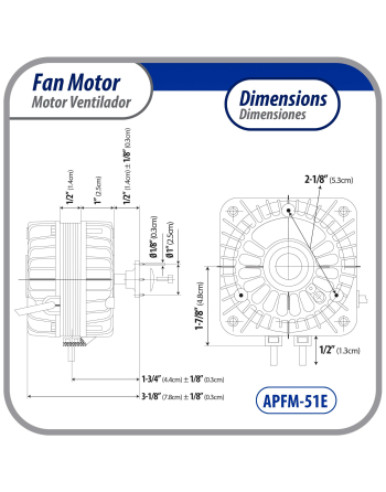 Appli Parts refrigeration condenser motor 5W 115V 60Hz 0.4A 1450rpm includes base and 8in aluminum Fan Blade CCW shaft end Universal fit APFM-51E