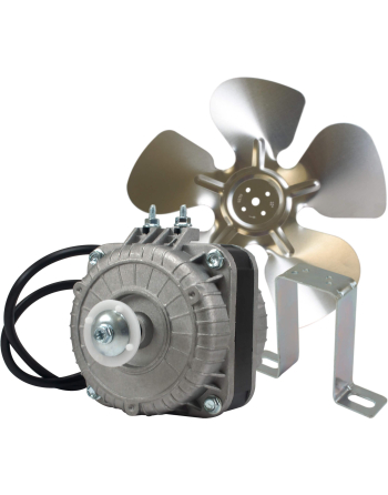 Appli Parts refrigeration condenser motor 5W 115V 60Hz 0.4A 1450rpm includes base and 8in aluminum Fan Blade CCW shaft end Universal fit APFM-51E