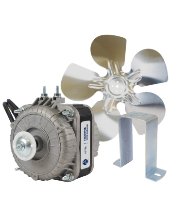 Appli Parts refrigeration condenser motor 34W 220V 50/60Hz 1.2A 1300rpm includes base and 12in aluminum Fan Blade CCW shaft end Universal fit APFM-342E